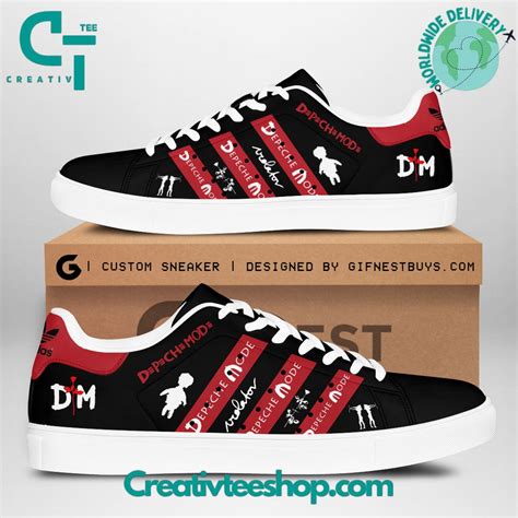 Depeche Mode Red Black Stan Smith Shoes 